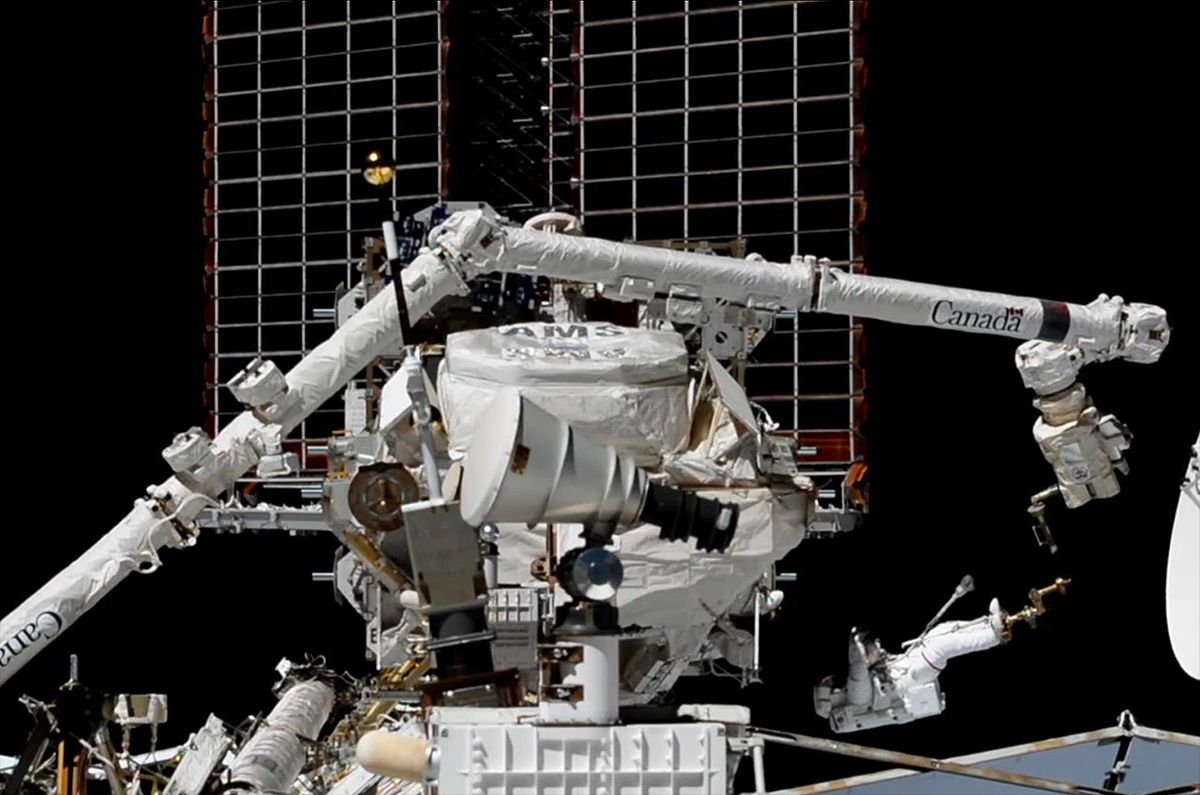 Astronauts Perform Spacewalk Surgery to Repair Cosmic Ray Detector