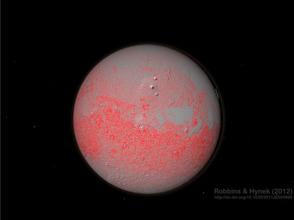 Mars Impact Crater Map