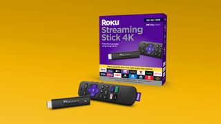 The Roku Streaming Stick 4K, its remote and its box