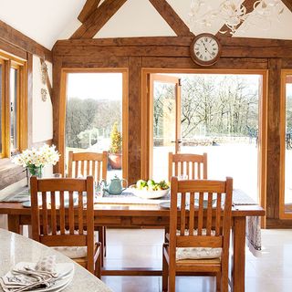 dining area with wooden furniture