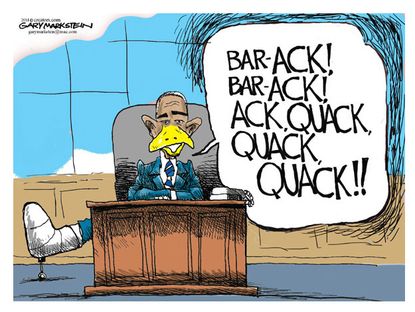 Obama cartoon lame duck