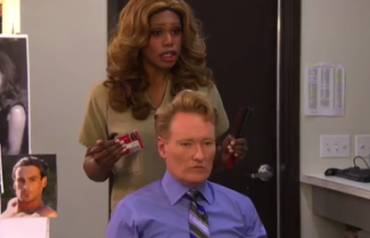 Watch Conan get some style advice from Laverne Cox on his Orange Is the New Black-themed cold open