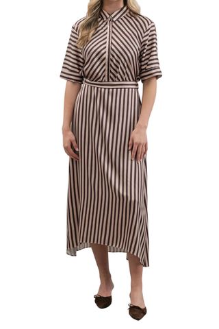 ZOE AND CLAIRE Stripe Shirtdress