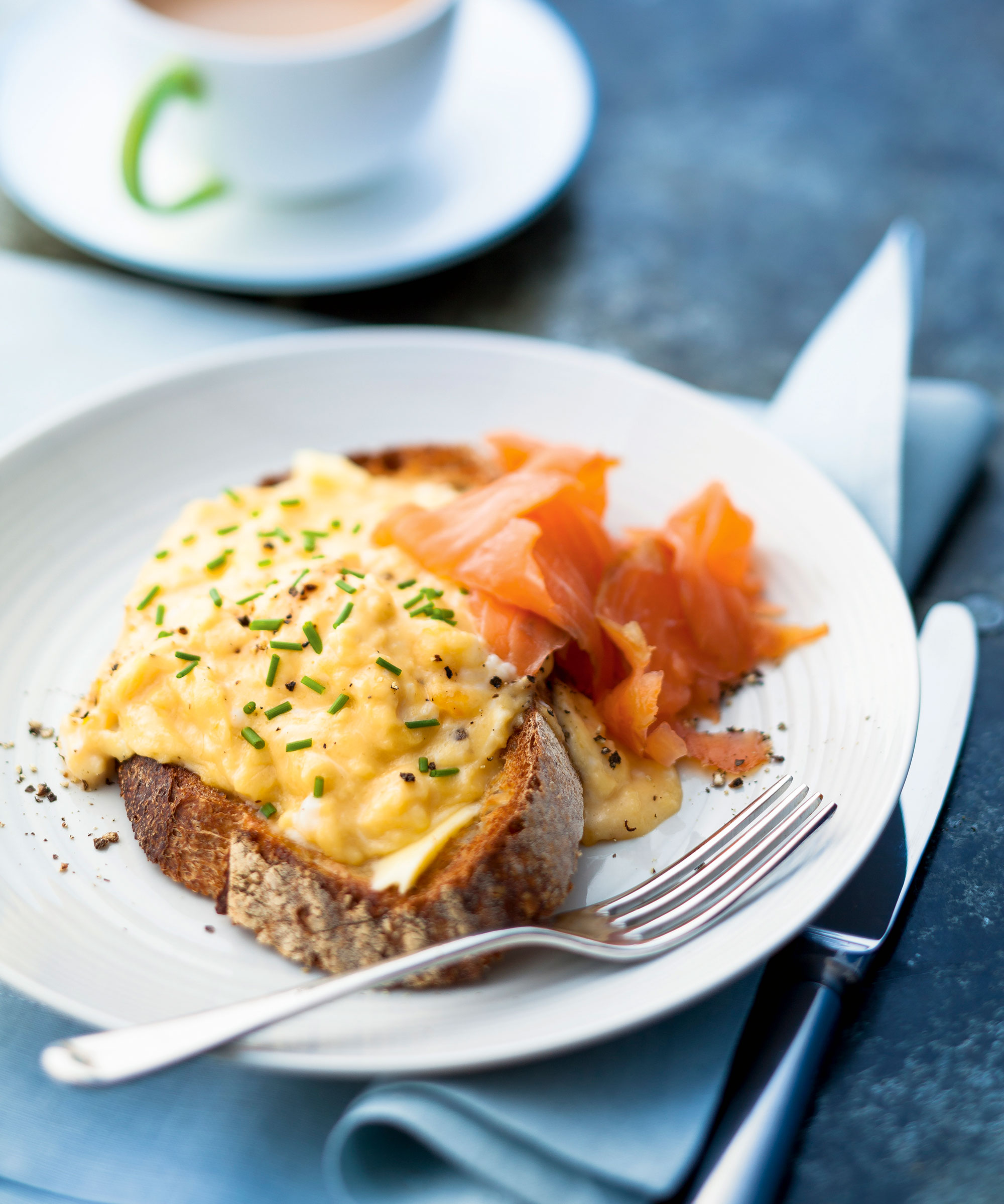 Perfect Scrambled Eggs On Toast with smoked salmon