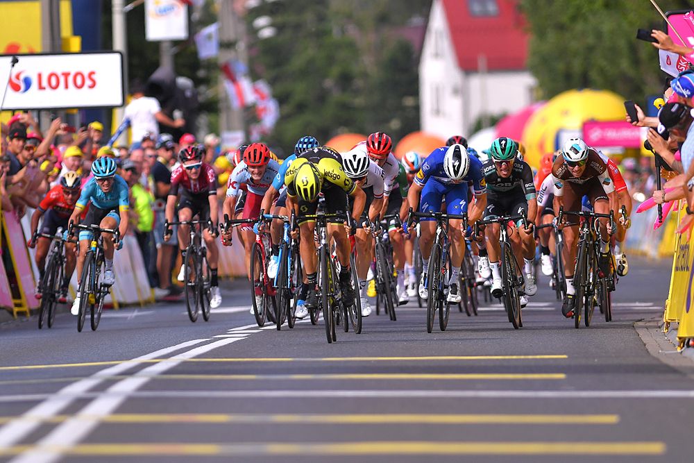 Luka Mezgec (Mitchelton-Scott) sprinting for the stage 5 victory at Tour de Pologne