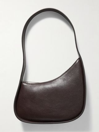 Half Moon Textured-Leather Shoulder Bag