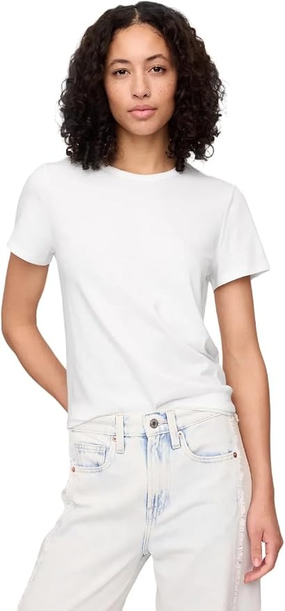 Gap Women's Favorite Crewneck Tee T-Shirt, White V2 Global 2, Small
