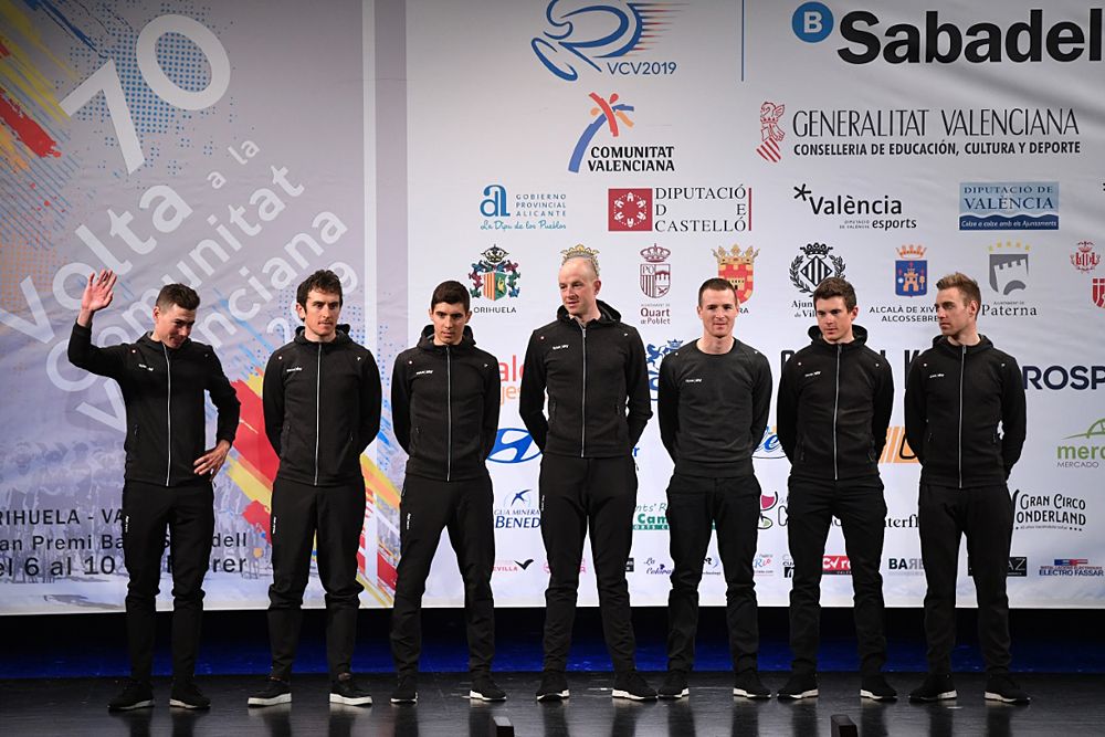 Team Sky on stage at Volta a la Comunitat Valenciana 2019 - Team Presentation