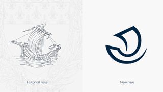 Old boat nave next to the new single stroke logo