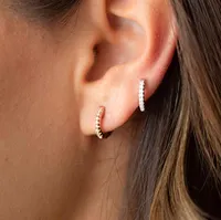 PAVOI 14K Gold Plated Cubic Zirconia Cuff Earrings Huggie Stud | $13.95