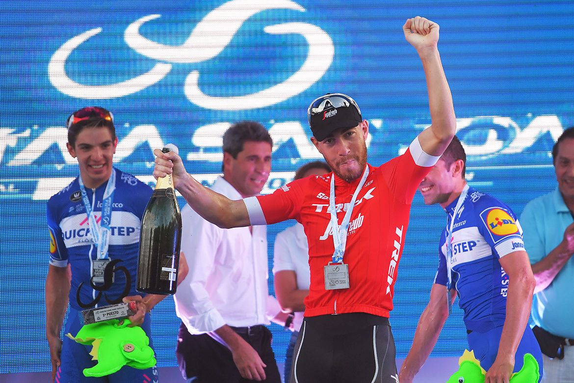 Giacomo Nizzolo (Trek-Segafredo) enjoying the podium