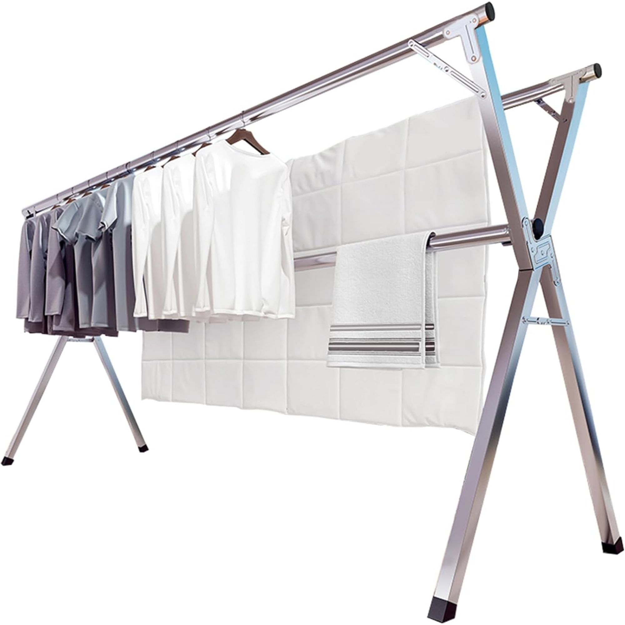 Extra long laundry drying rack