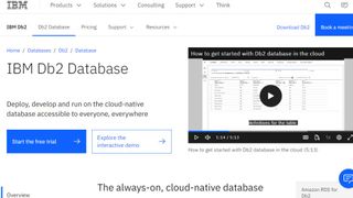 IBM Db2 website screenshot.