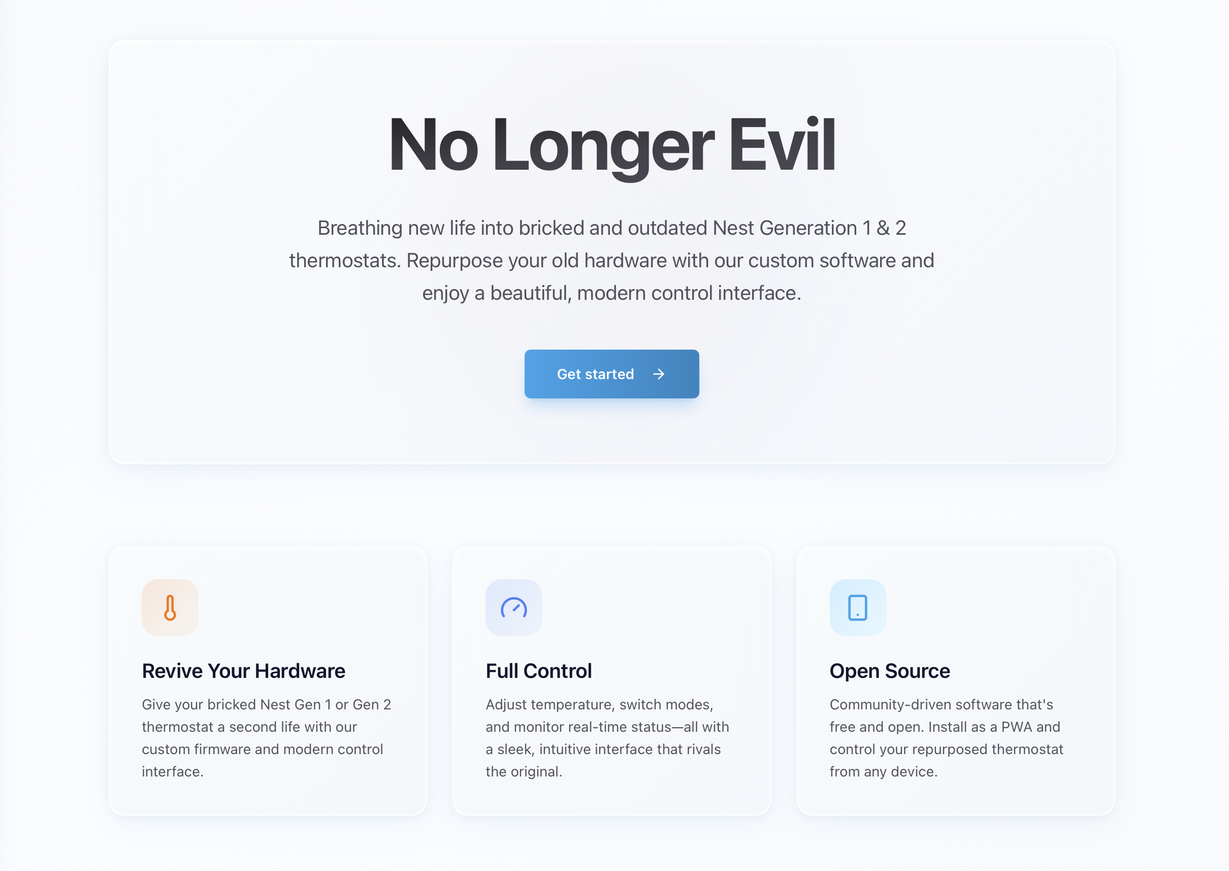 The NoLongerEvil website.