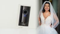 Ring Camera and Ariane Sherine Juniper in wedding dress