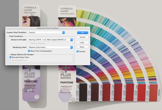 Most popular design software has soft-proofing options to allow you to preview your work in a simulated print environment on-screen