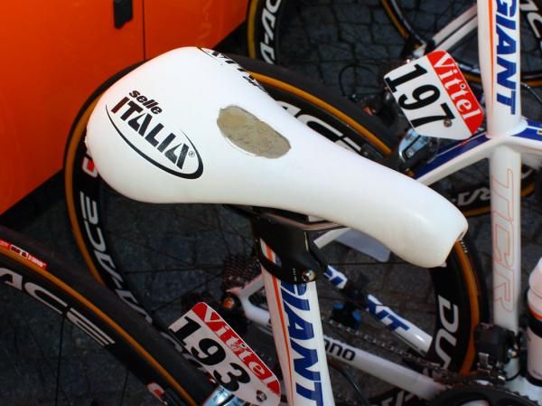 Saddle sores can be a major problem at the Tour de France as demonstrated by Rabobank's Oscar Freire.