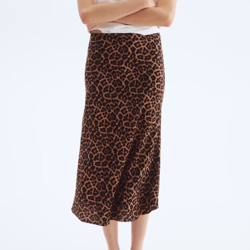 Flared Slip Skirt on model 