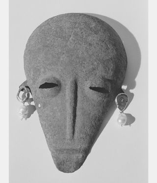 stone mask with earrings