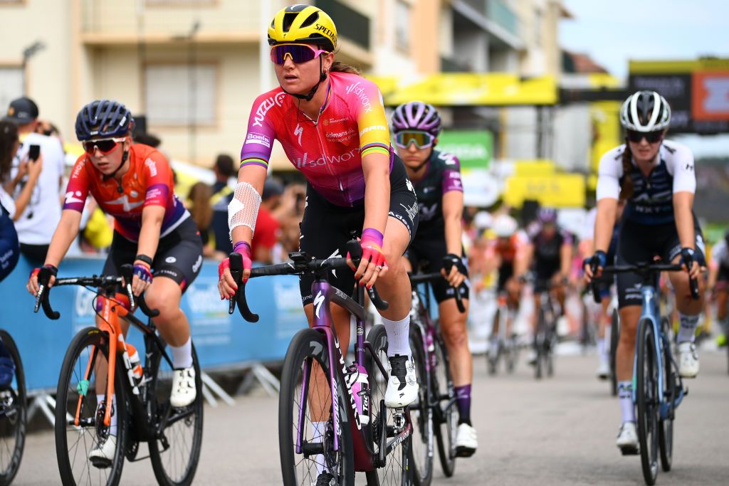 SAINTDIDESVOSGES FRANCE JULY 28 Chantal Van Den Broek Blaak of Netherlands and Team SD Worx crosses the finish line during the 1st Tour de France Femmes 2022 Stage 5 a 1756km stage from BarleDuc to SaintDidesVosges TDFF UCIWWT on July 28 2022 in SaintDidesVosges France Photo by Tim de WaeleGetty Images