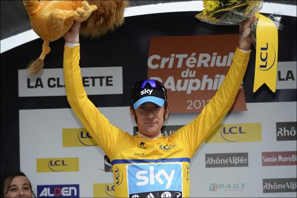 Bradley Wiggins (Sky) still in the race lead of the Dauphine after stage 3