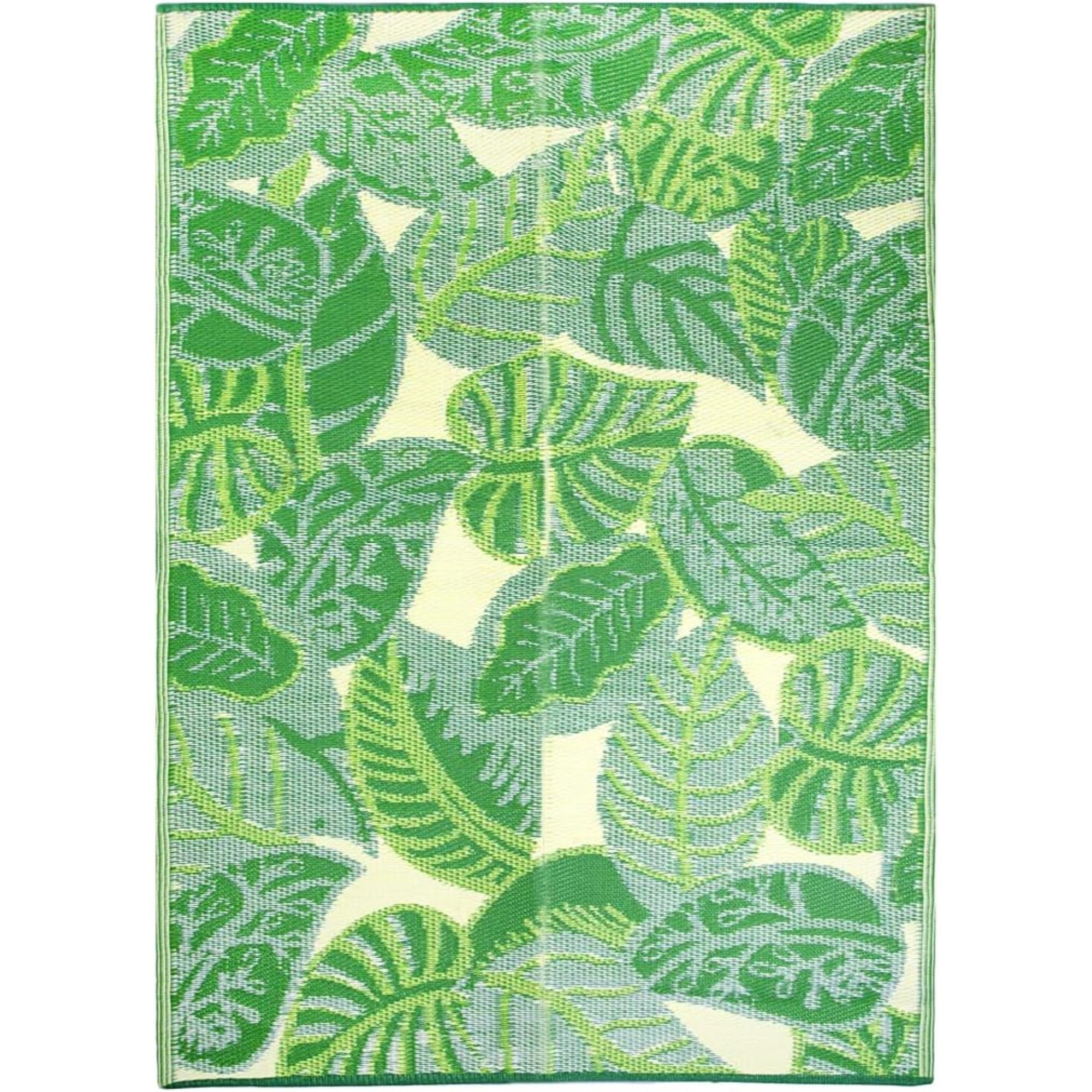 Amazon Green Tropical Palm Leaf Rug
