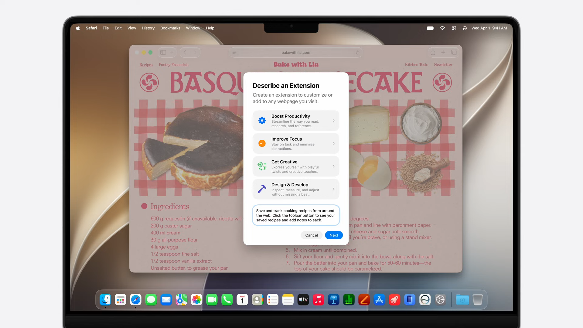 Describe an Extension in Safari at WWDC 2026