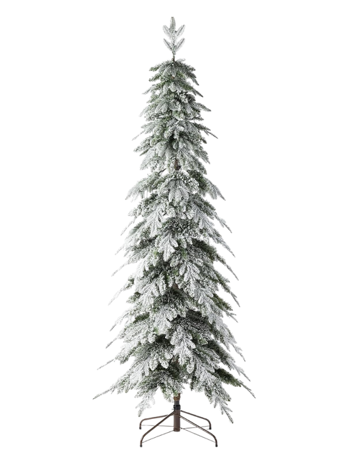 5' Prelit Flocked Pencil Spruce Artificial Christmas Tree