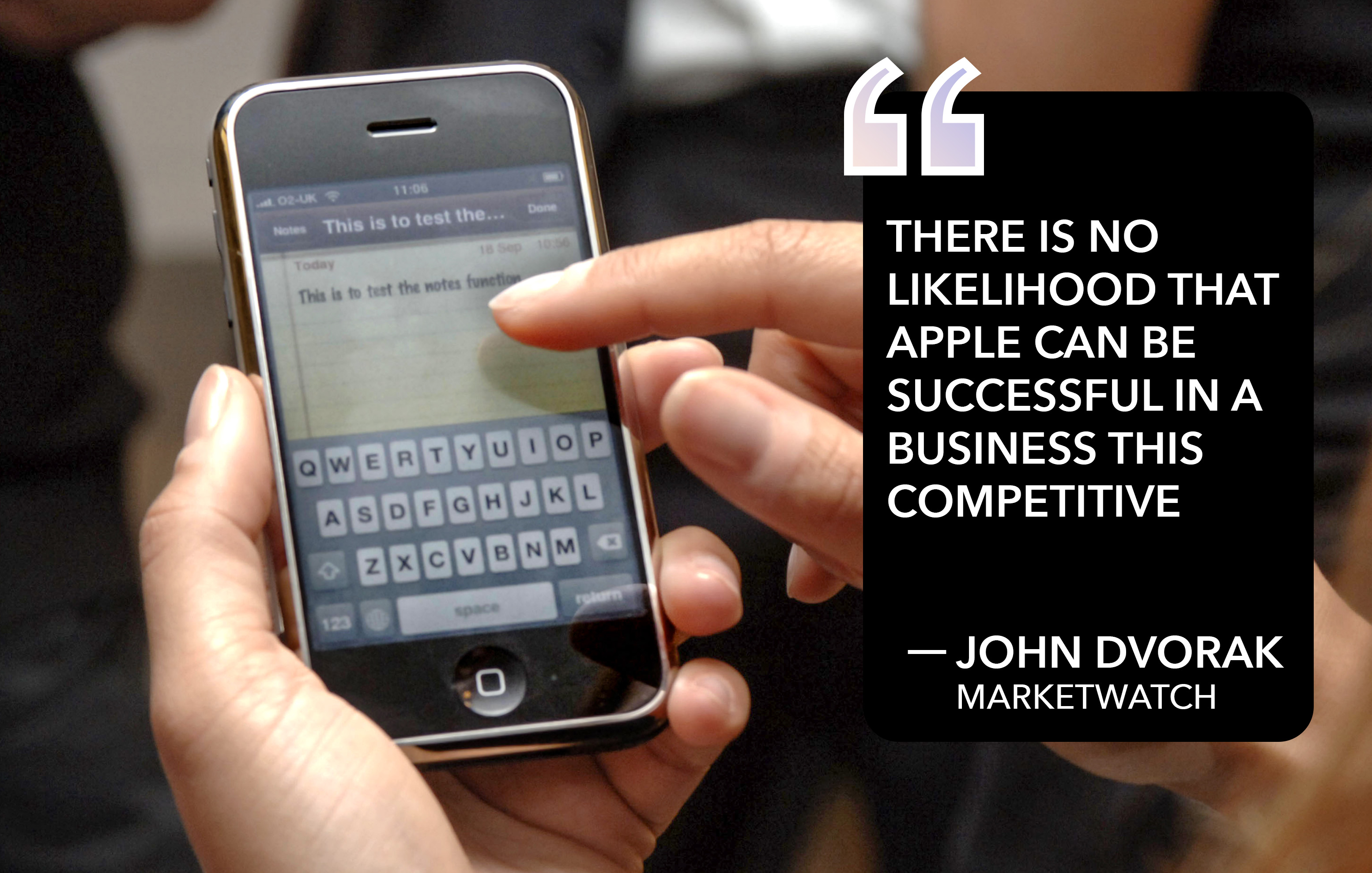 The original iPhone shown in-hand