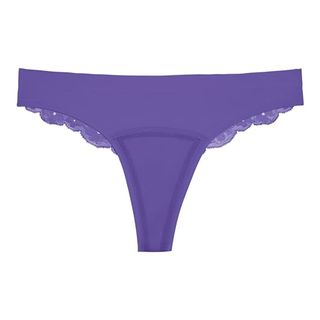 Knix Light Leakproof Lace Thong - Period Underwear for Women - Periwinkle, X-Small (1 Pack)