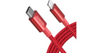 Product shot of the Anker New Nylon USB-C to Lightning cable, one of the best iPhone charger cables