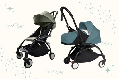 Two images of the Babyzen YOYO2 pushchair