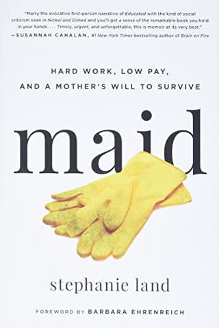 Maid book cover with a pair of yellow cleaning gloves