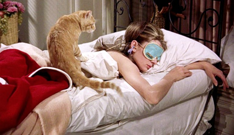 Audrey Hepburn sleeping in bed in Breakfast at Tiffany's. How to fall back asleep