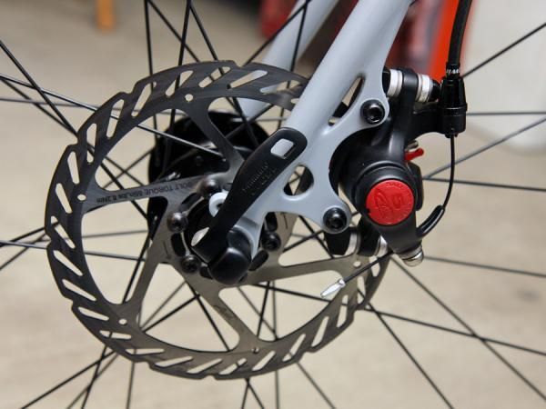 Fork tips are brazed in reverse from the norm to prevent the wheel from ejecting during a hard stop.