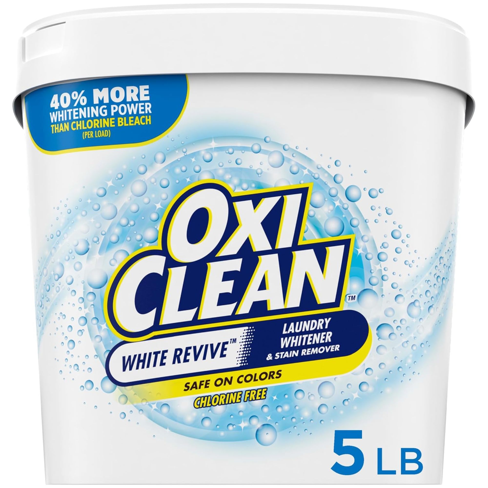 A large white tub of OxiClean White Revive