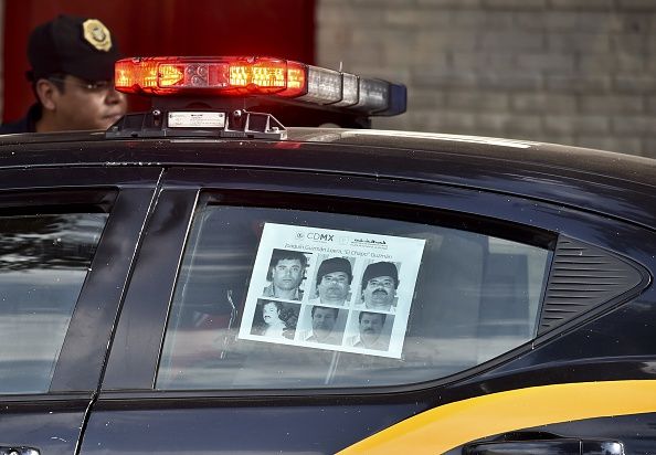 Mexican police car with pictures of &amp;quot;El Chapo&amp;quot;