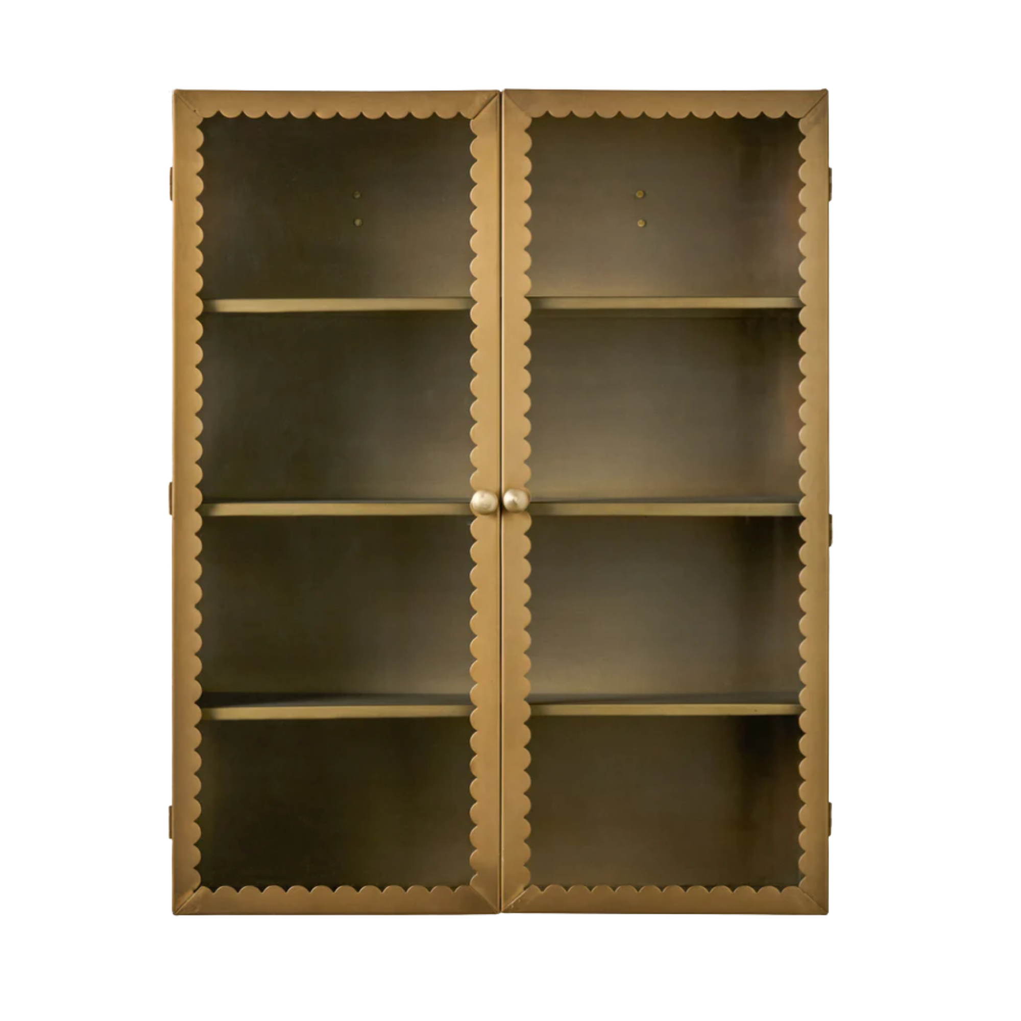 a wall cabinet with scalloped detailing