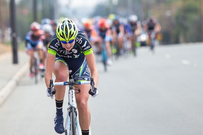 Alizee Brien (Team Tibco) on the attack