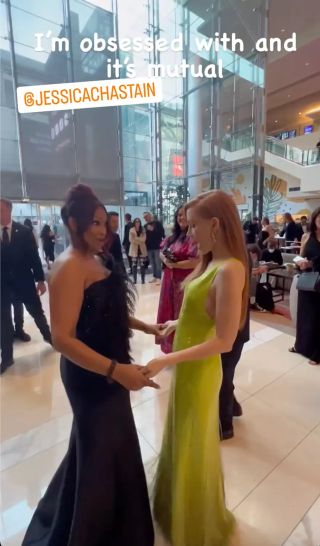 Jessica Chastain and Garcelle Beauvais at the 2024 Emmy Awards