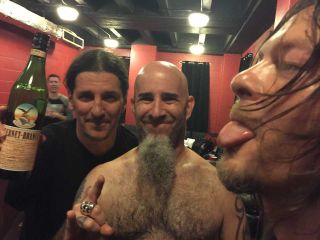 Frank Bello and Scott Ian with The Walking Dead's Norman Reedus