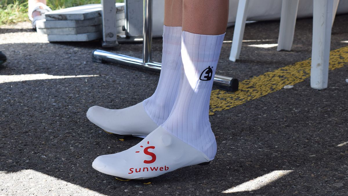 Team Sunweb are another team to use aerodynamic oversocks