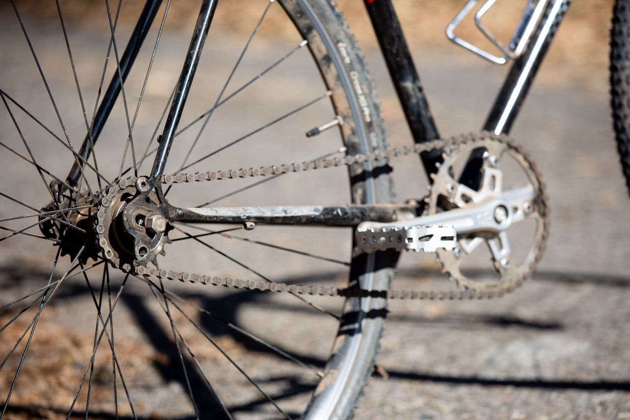 Jennaye Derge's Peugot, as ridden at the single speed cyclocross world championship in Durango