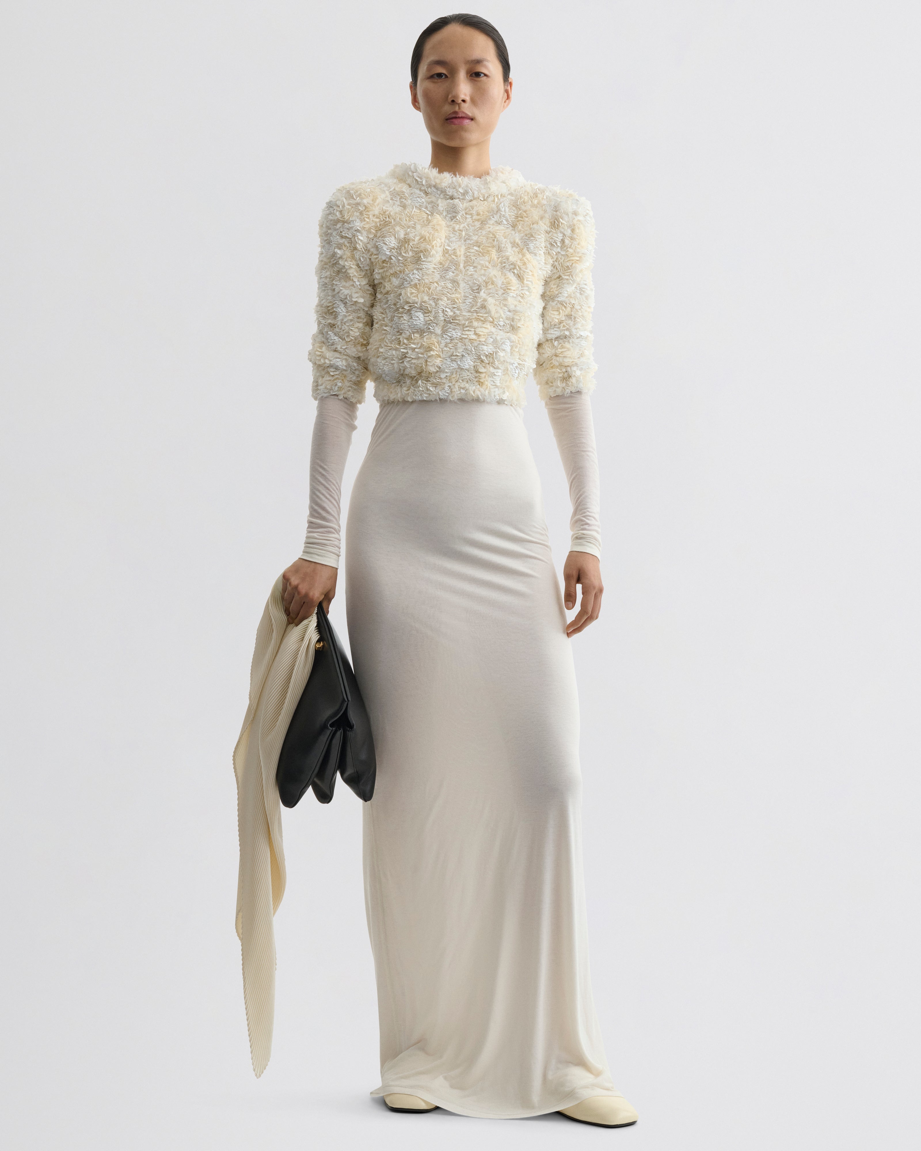 Clustered Sequin Dress | Ivory Jersey