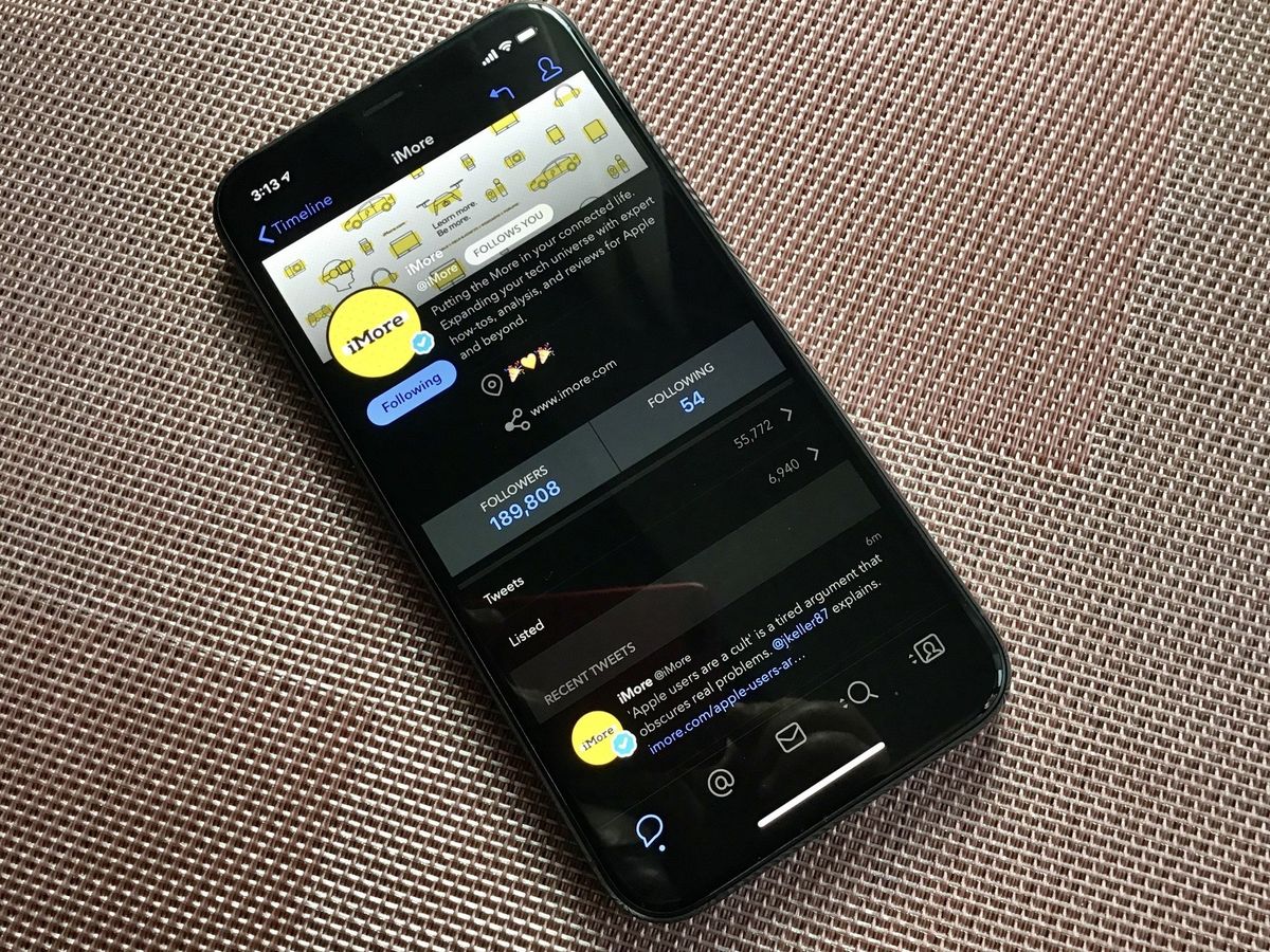 iMore&#039;s Twitter in Tweetbot on iPhone 11 Pro