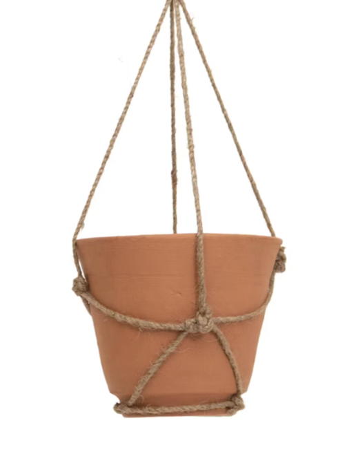 Hanging Terracotta & Jute Planter
