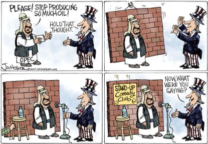 Political cartoon U.S. OPEC oil prices Uncle Sam