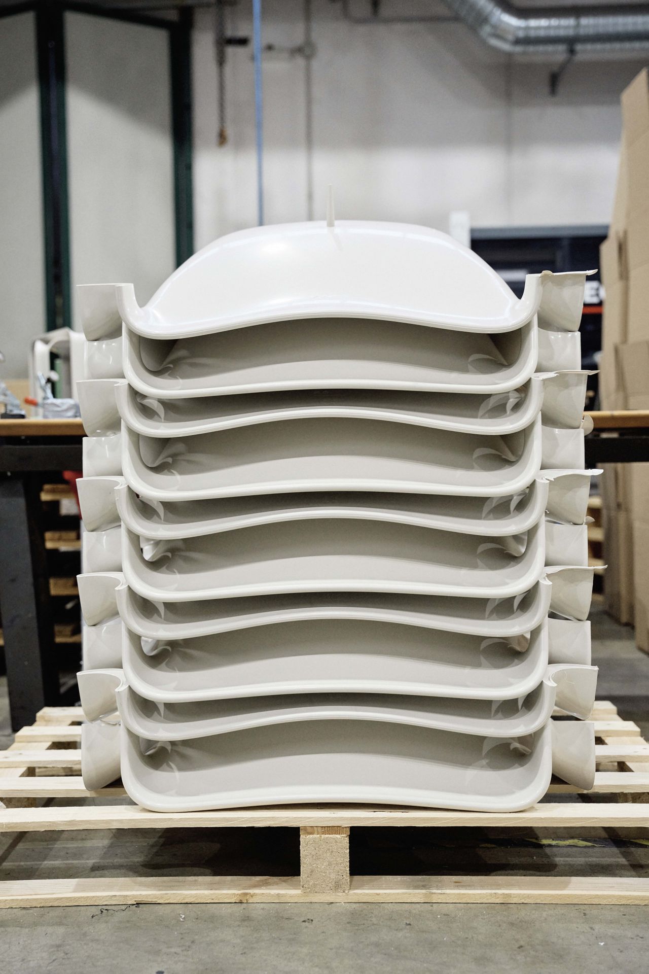 Production shot of chair in a factory