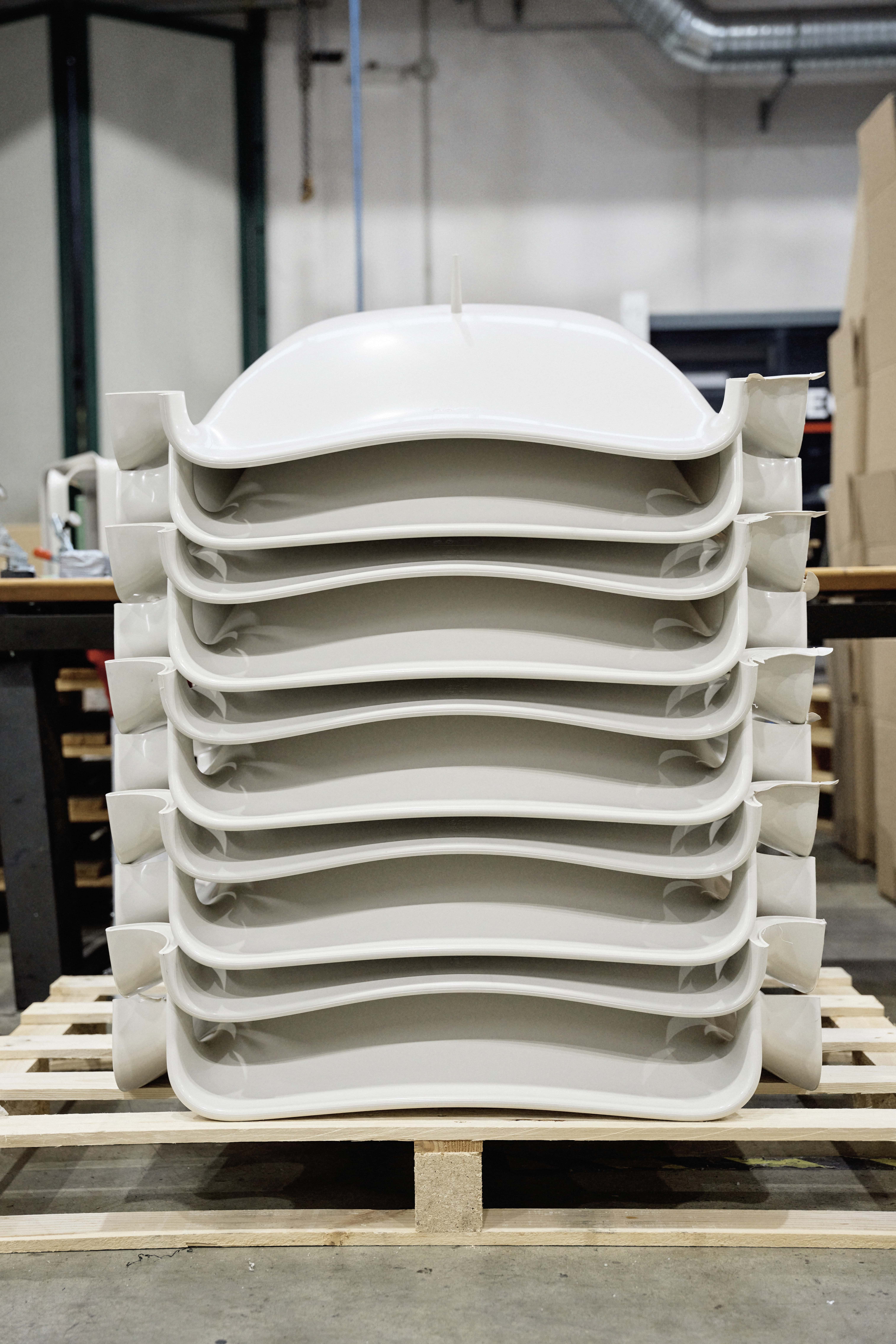 Production shot of chair in a factory