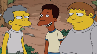 Moe, Carl and Comic Book Guy as teens in The Simpsons